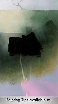 Painting Log Cabin in the foggy mist Acrylic step by step Painting Technique #artforbeginners #art