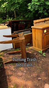 While visiting a thrift store I spotted this table by the dumpster and asked if I could take it home. Save, Share, Like and Follow for more furniture flips ❤️ After I got it home I almost regretted it because the middle section was so warped all the way through and made of some sort of composite material. I actually almost put this piece in the trash again and then had an idea for the top middle section. I dismantled an old desk a while back and the wood was perfect to cut into these 1 1/2” stri