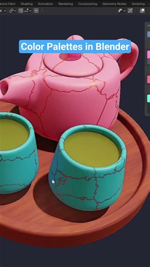using color Palettes in blender #blender #3dmodeling #3dart #blendertutorial
