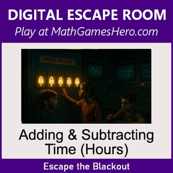 Adding & Subtracting Time (Hours) | Digital Math Escape Room Game