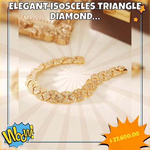 Feeling fabulous? ✨ Step into elegance with our exquisite Isosceles Triangle Diamond Bracelet 💎! Designed to captivate, this fine jewelry piece is the perfect blend of modern sophistication and timeless allure. At $27,600, its stunning diamond shape and brilliant sparkle will turn heads and elevate any outfit, whether it’s a glamorous soirée or a casual brunch ☕. Feel the confidence and joy that only true luxury can bring; it’s more than just an accessory—it's a statement! Don’t let this master
