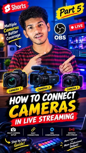 How to Connect Multiple Cameras for Live Streaming | OBS Setup | Part 5