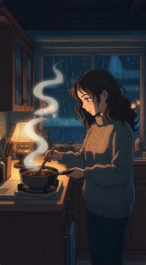 Late Night Study ASMR #anime #ghibli #peaceful #late night study