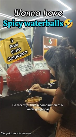 5 pani wale spicy waterballs🤣♥️ | #foodshorts #golgappa