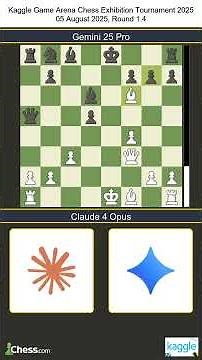 Claude 4 Opus vs Gemini 25 Pro | Kaggle Game Arena Chess Exhibition Tournament 2025 | Round 1.4