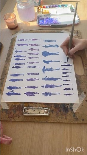 Watercolor people silhouettes practice❤️fast and easy way to bring life into landscape or cityscape