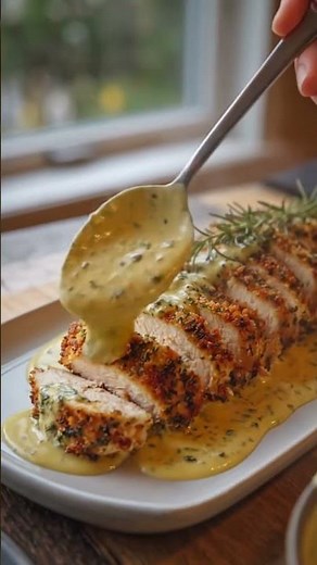 Herb-Crusted Chicken Breast with Creamy Dijon Sauce
