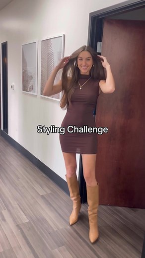Styling challenge! How would you style this mock neck mini dress?🤎 Shop the Carmen in brown at shopamericanthreads.com ✨ #stylingchallenge #styling #styleinspo #styleideas #fashion #fall #fallfashion #mockneckdress #dresses #fashionstyle #outfitinspo #outfitideas