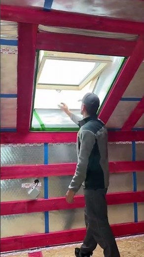 Fakro roof window install on metal roofing