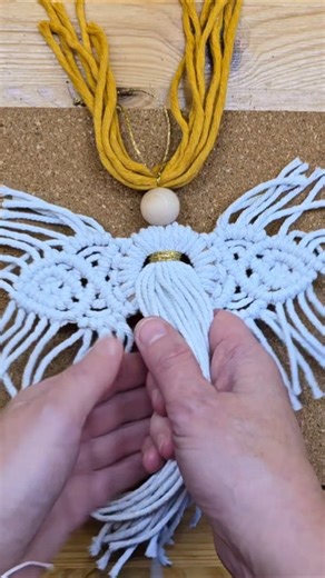 DIY Macrame Angel Ornament Tutorial 🤯 #tutorial #diy #christmas #angel #shortsvideo