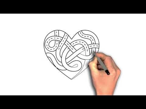 Roads shaped like a maze forming a heart, “Twists of the Heart: How to Draw a Maze of Roads”