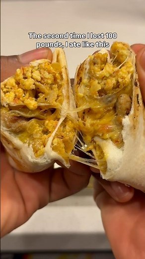 Low Calorie Sausage Breakfast Burrito That Changed My Life (High Protein Recipe In Description)