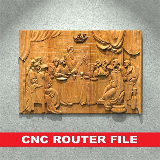 The Last Supper 3D STL Model for CNC Router and 3D Printer Relief Engraving - Etsy