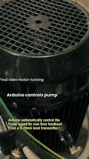 FINAL VIDEO (MOTOR RUNNING) Arduino Controls Pump Automatically(Boiler Water Lever System-4-20mA+VFD