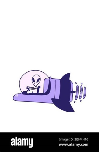 stretching up animation of cartoon alien spacecraft Stock Video Footage - Alamy