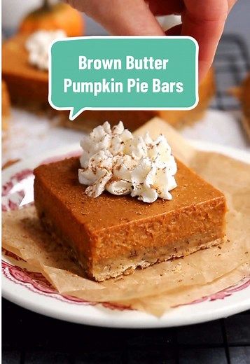 Brown Butter Pumpkin Pie Bars with Pecan Crust