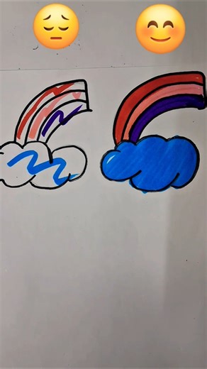 Perfect😃✅️Unperfect❌️colour filling🥰with 🌧🌠||#shortsfeed#colouring #satisfying#artshorts