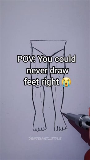 SenseiArt Style on Instagram: "How to draw feet in all angles✏️🔥 . . Follow for more✨️ #howtodraw #feet #drawingtutorial #easydrawing #drawing #tutorial #reels"