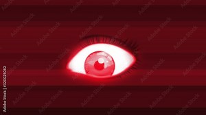Horror Woman Eye Zooming Background Loop/ 4k animation of a horrified terror woman eye with zoom in effect seamless looping