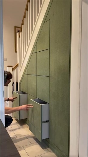Transform Under Stairs into a Huge Storage #shorts #woodworking #furniture #design