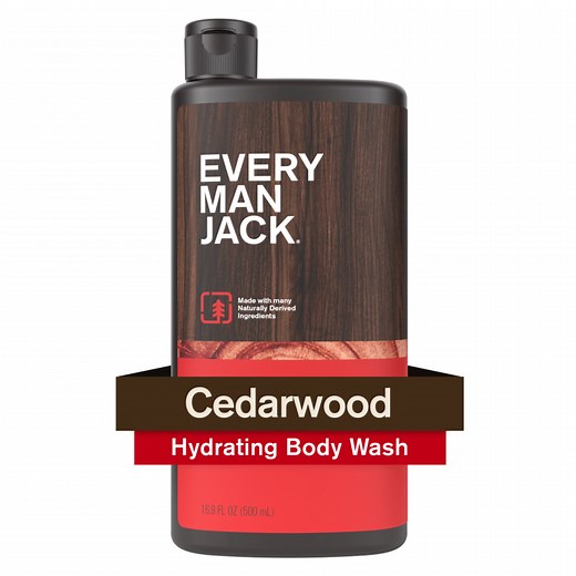 Every Man Jack Cedarwood Hydrating Body Wash for Men, Naturally Derived, 16.9 oz