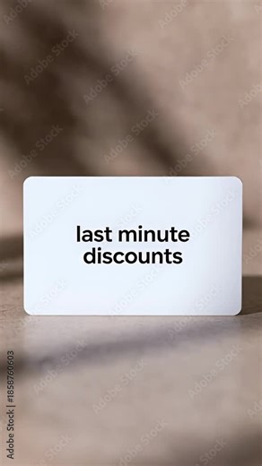 Hand Flipping Card with Last Minute Discounts Message