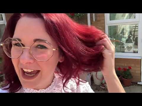 Colouring dying my dark hair bright red with garnier olia intense copper & intense red before &after