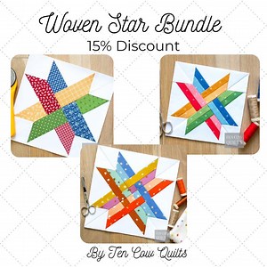 Woven Star Bundle, Foundation Paper Pieced Patterns, Quilt Blocks, FPP, PDF Download - Etsy