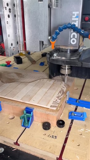 The slow CNC reveal and then the result! The waves part of my Rainbow Trout Cutting Board. #cnc #cncwoodworking | Corbin's Workshop