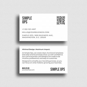 Minimalist QR Business Card Template: Editable Canva Design (digital Info Card) (social Media Icons) - Etsy UK