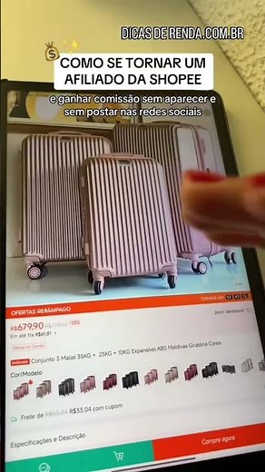 Aprenda como se tornar afiliado da Shopee e ganhar dinheiro online 💸 #dinheiro #dinheironainternet