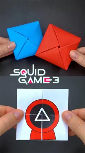 DIY Squid Game 3 Origami Toys 🟦🟥 Endless Card Toy & Ddakji Tutorial | Easy Paper Craft
