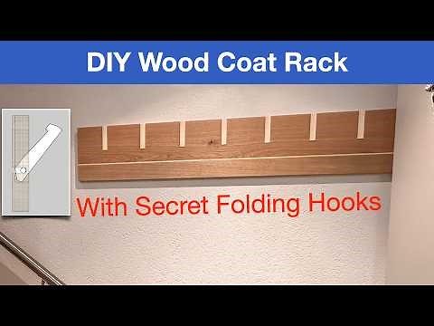 DIY Wood Coat Rack With Secret Folding Hooks - DIY Woodworking