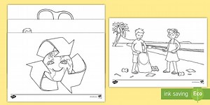 Recycling Colouring Pages