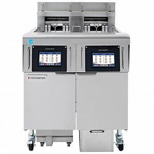 Frymaster FilterQuick 2FQE30U Oil-Conserving Electric Floor Fryer with (2) 30 lb. Full Frypots, Automatic Filtration, and Auto Top-Off - 208V, 3 Phase