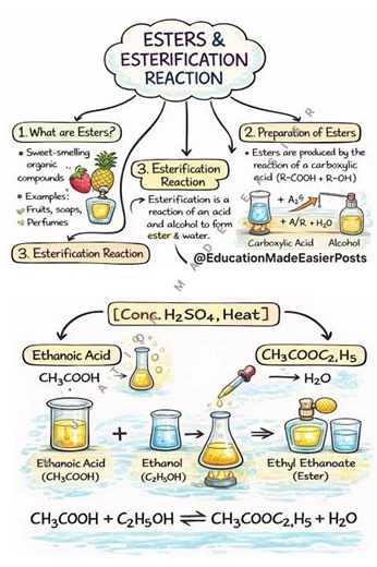 Esterification Reaction Explained | Class 10 Carbon & Its Compounds | Easy Trick + Equation