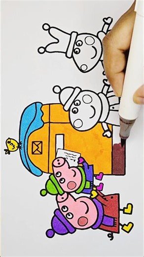 Peppa Pig Drawing and Coloring pages #peppapig #peppapigdrawing #coloring #peppapigcoloring