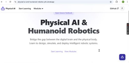 Physical AI & Humanoid Robotics Learning Platform Launched | Farzana Kosar posted on the topic | LinkedIn