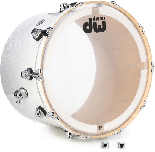 DW Collector's Series Gong Drum - 16 inches x 22 inches, White Crystal