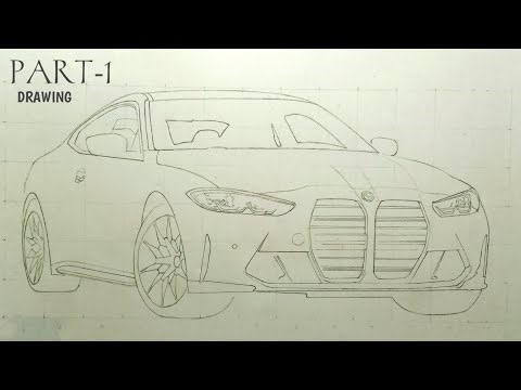 Drawing Bmw M4 Car )- how to draw