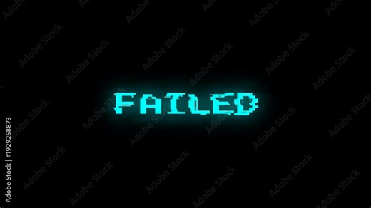 Failed Text Glitch Digital Error Screen Animation