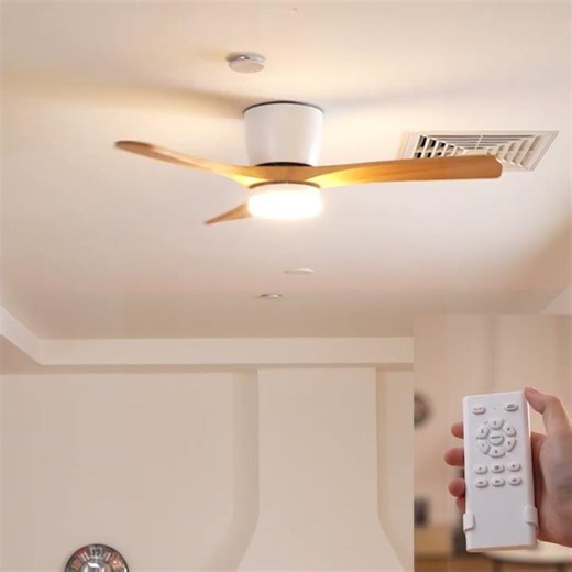 Nordic Wooden Ceiling Fan Light