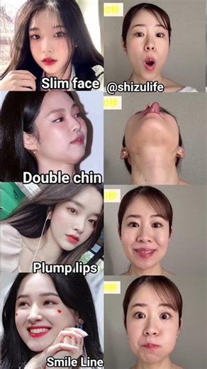 Get a Slim Face, Fix Double Chin & Plump Lips Fast! 😳✨ #GlowUp