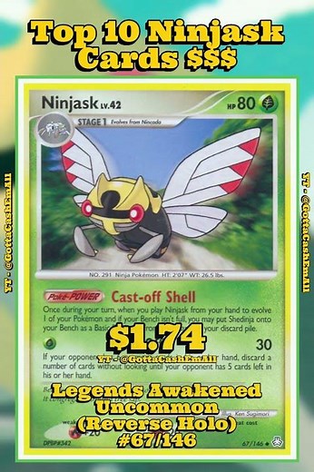 Top 10 Rarest Ninjask Pokémon Cards! 🌿🌀 #pokemon #top10 #tcg #pokémon #pokemoncards #pokemontcg