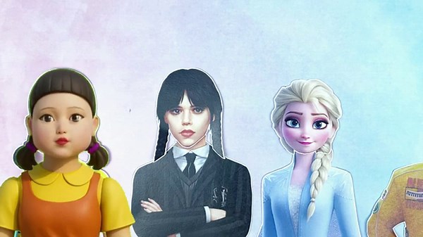 Wrong Head Game: Frozen Elsa, K-pop Demon Hunter Rumi, Wednesday Addams, Squid Game Doll memes