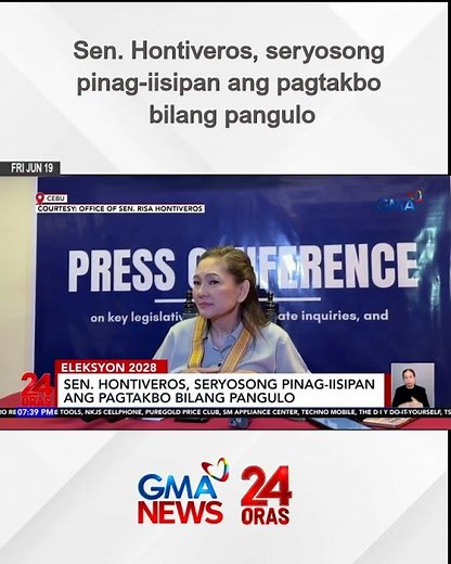 Sen. Hontiveros, seryosong pinag-iisipan ang pagtakbo bilang pangulo | 24 Oras