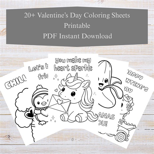 Valentine’s Day Coloring Pages | 23 Printable Valentine Coloring Sheets | Kids & Classroom Activity | Instant Download PDF - Etsy