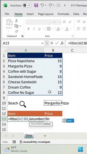 Excel Filter Function Contains Text (Filter + Partial Match) #excel #learnexcel #exceltutorial