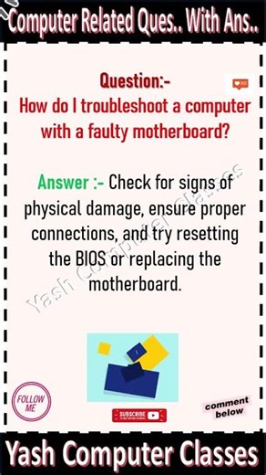 How do I troubleshoot a computer with a faulty motherboard #computerbasics #computer