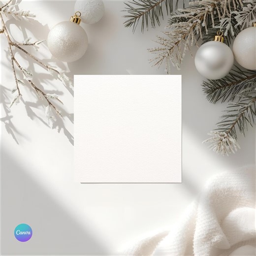 Square Christmas Card Mockup: Canva Template, Drag & Drop (digital Download) - Etsy